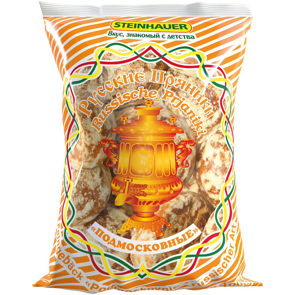 Russian pryaniki “Podmoskovnye” glazed gingerbread, 400g, vegetarian