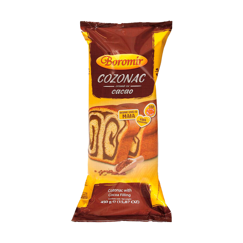 Cozonac soft cake with cocoa filling, Boromir, 450g