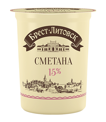 Sour cream, Brest-Litovsk, 15%, 300g