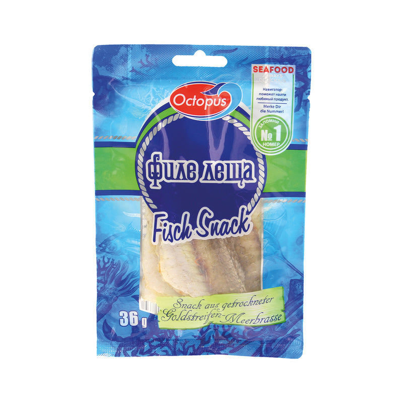 Snack from golden thereadfin Bream fillets, dried and salted, 36g