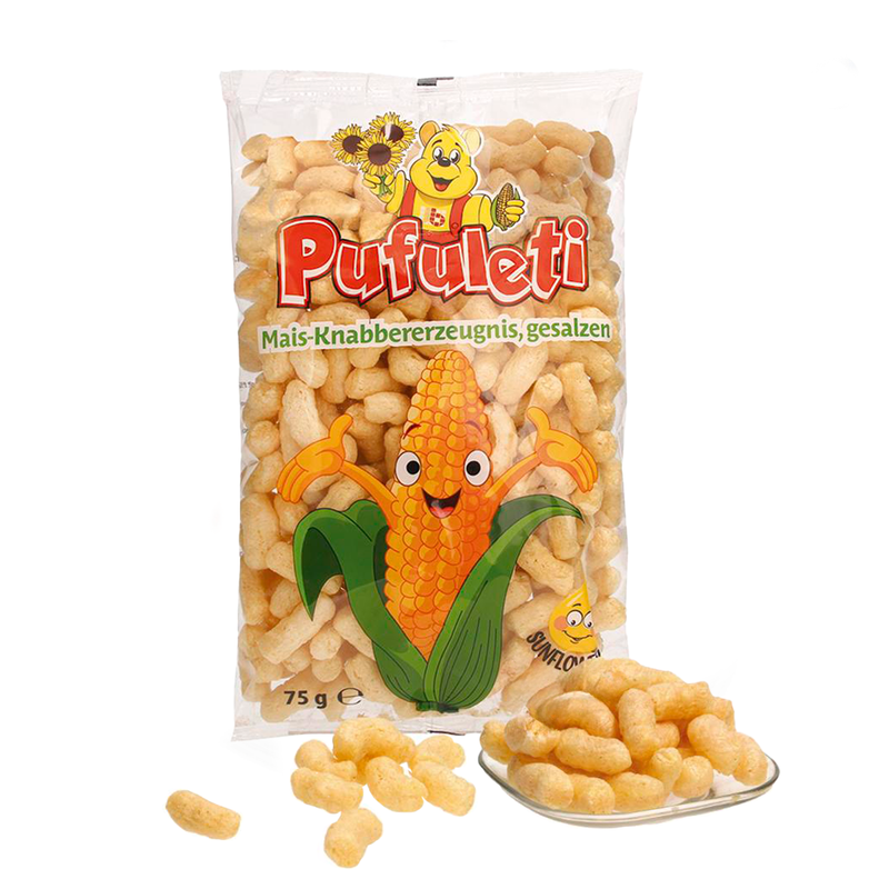Pufuleti, corn sticks, salted, 75g