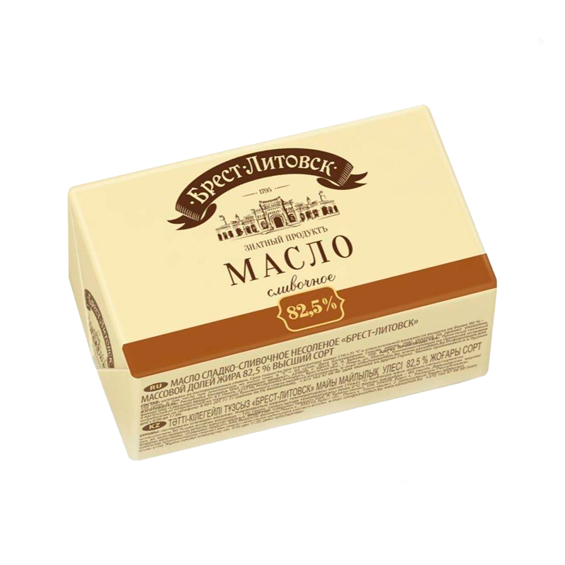 Unsalted sweet cream butter, Brest-Litovsk, 82,5%, 180g