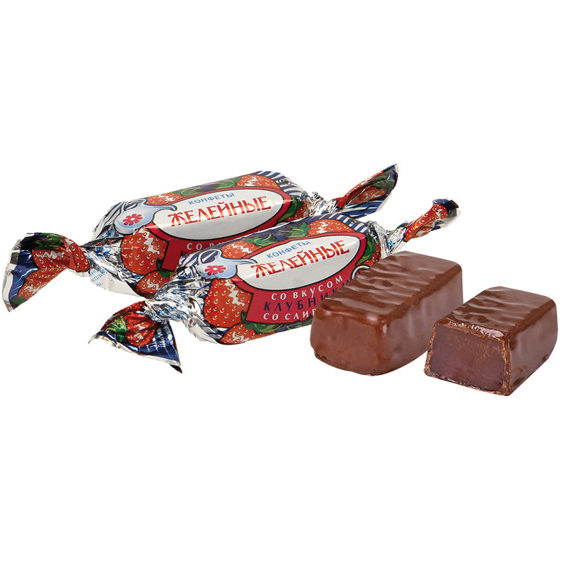 Jelly sweets strawberry in cocoa glaze, 200g