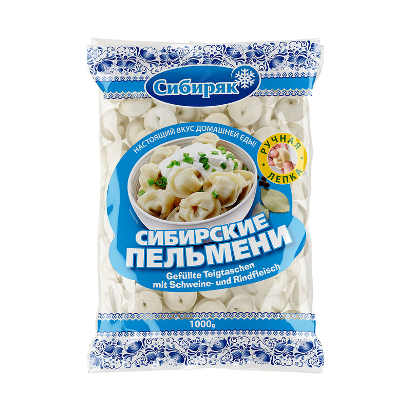 "Siberian Pelmeni" hand made dumplings pork and beef, frozen, 1kg