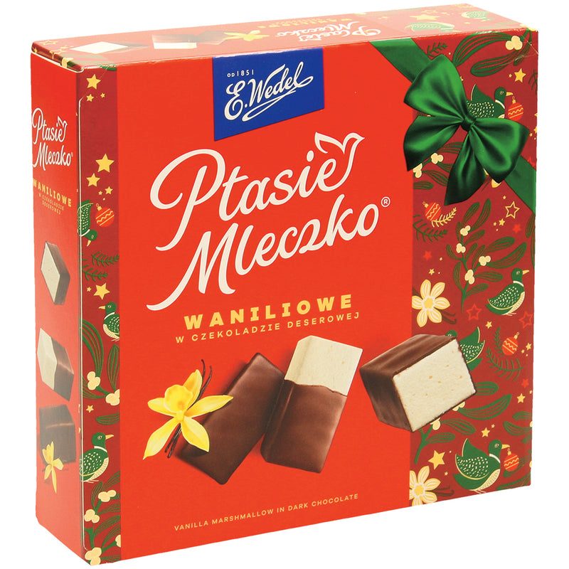 Ptasie Mleczko, vanilla flavour in dark chocolate, "Wedel", 340g