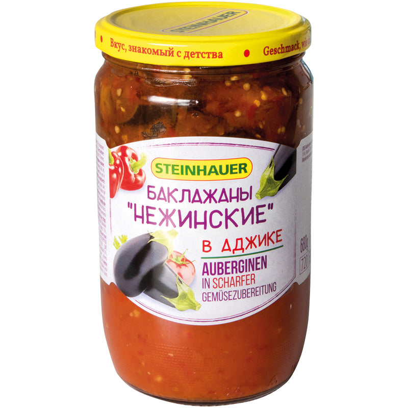 Eggplant in spicy vegetable preparation, 680 g