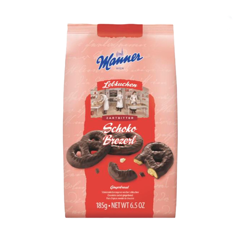 Gingerbread pretzels in chocolate, Manner, 185g