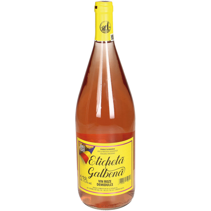 Eticheta Galbena, Rose, Semi-Sweet, 1.5l, Romania