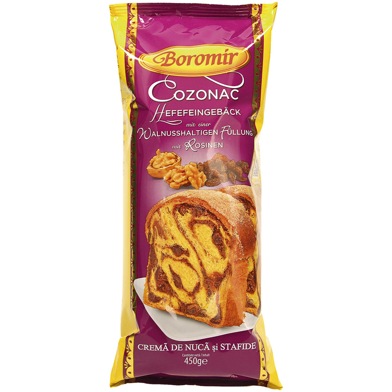 Cozonak soft cake with walnuts and raisins, Boromir, 450g