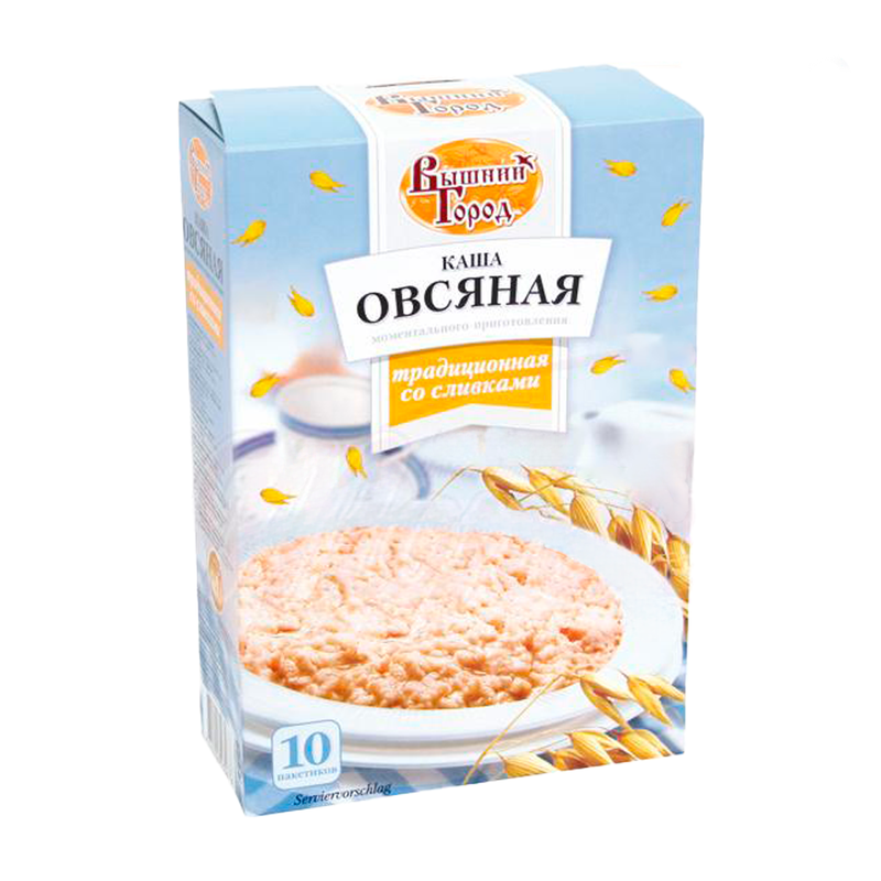 Oatmeal porridge with cream, 10 bags, 410g