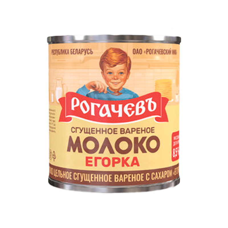 Sweetened boiled condensed milk "Egorka", 8,5%, Rogachev, 380g