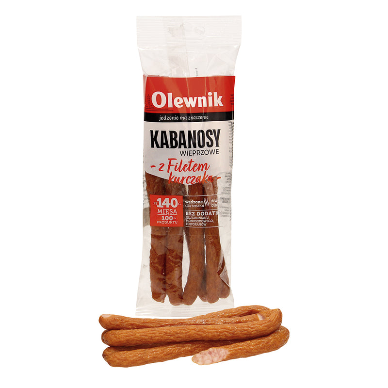 Polish Kabanossy Sausage snack, pork and chicken, smoky flavor, 140g