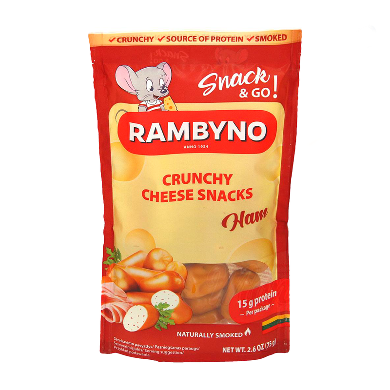Rambyno smoked cheese snack with ham, 75g 