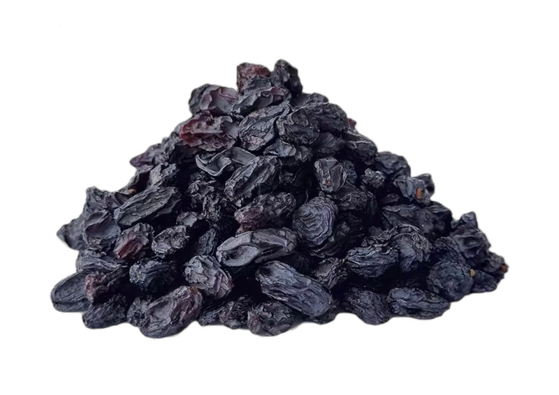 Jumbo organic black raisins, dry, 100g