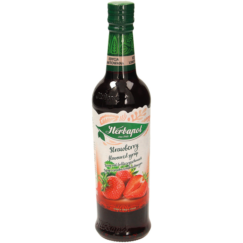Strawberry flavoured syrup, 0.42L