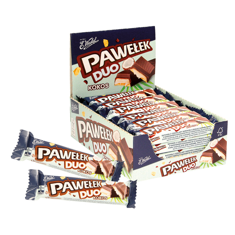 Bar with cocoa caramel filling in white chocolate "Wedel", 45g