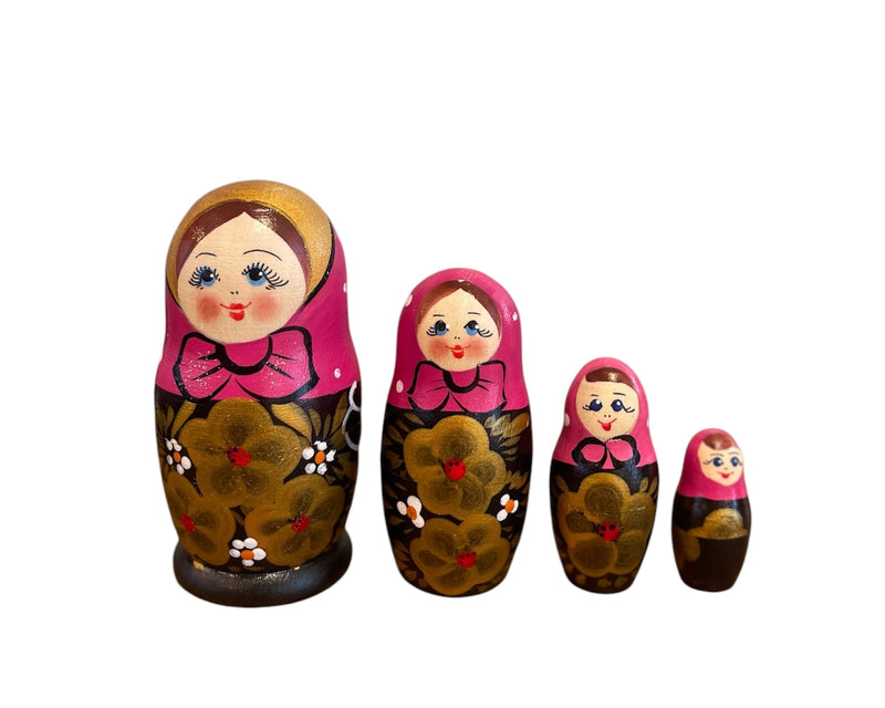 Wooden Matryoshka Souvenir, handmade 4 pcs