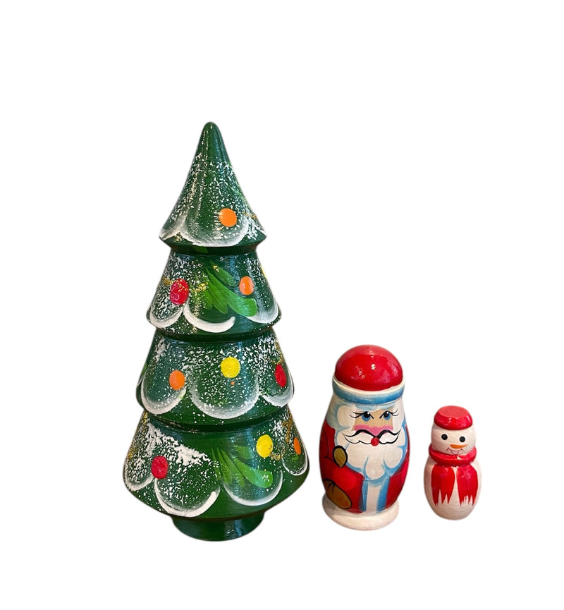 Wooden Christmas Tree Souvenir, handmade 3pcs