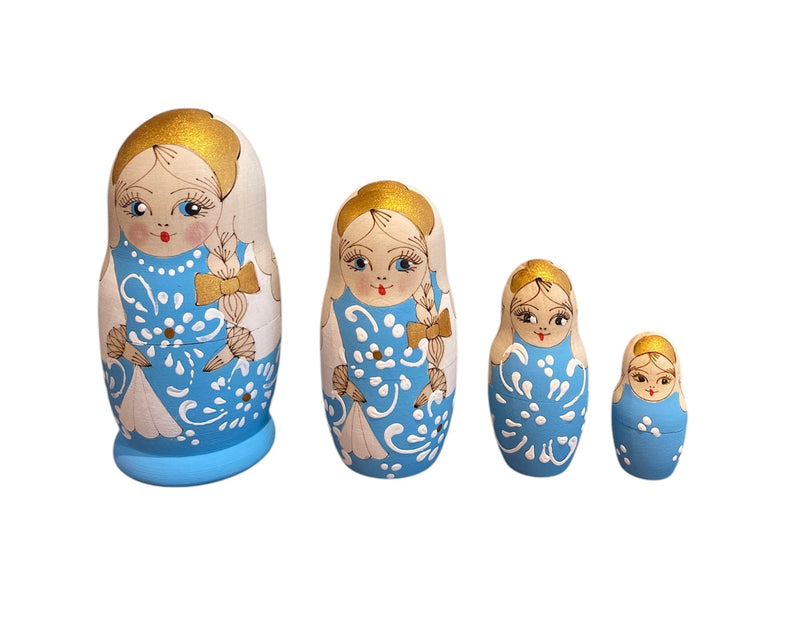 Wooden Matryoshka Souvenir, handmade 4 pcs