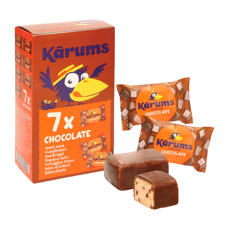 Glazed curd cheese bars chocolate chip, pack of 7, Karum, frozen, 315g