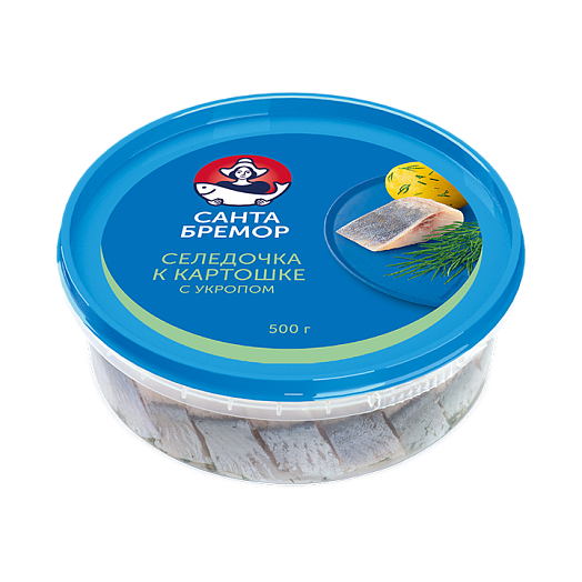 Pacific herring fillet-pieces "Seledochka k kartoshke" with dill in oil, 500g