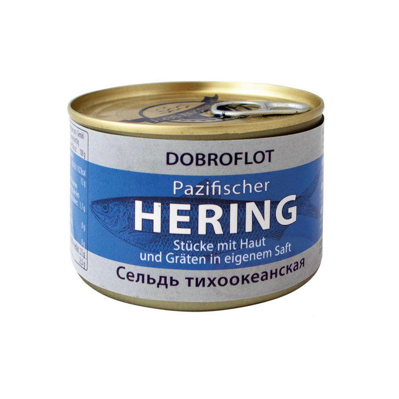 Pacific herring in own juice, Dobroflot, 250 g