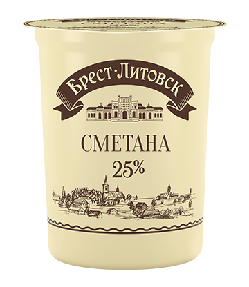 Sour cream, Brest-Litovsk, 25%, 300g