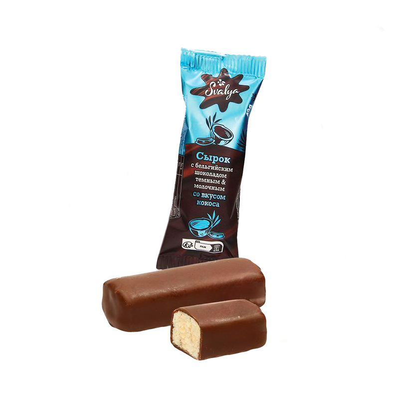 Glazed curd cheese bar with coconut, Svalya, 40g