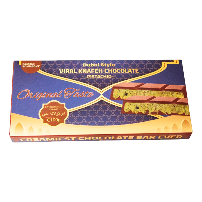 Dubai Chocolate Bar with pistachio cream and Kadayif, 100g