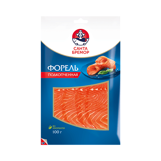 Rainbow Trout, smoked, fillet slices, 100g