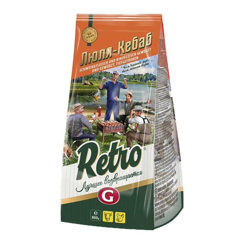 Kebab, pork and beef, frozen, 800g
