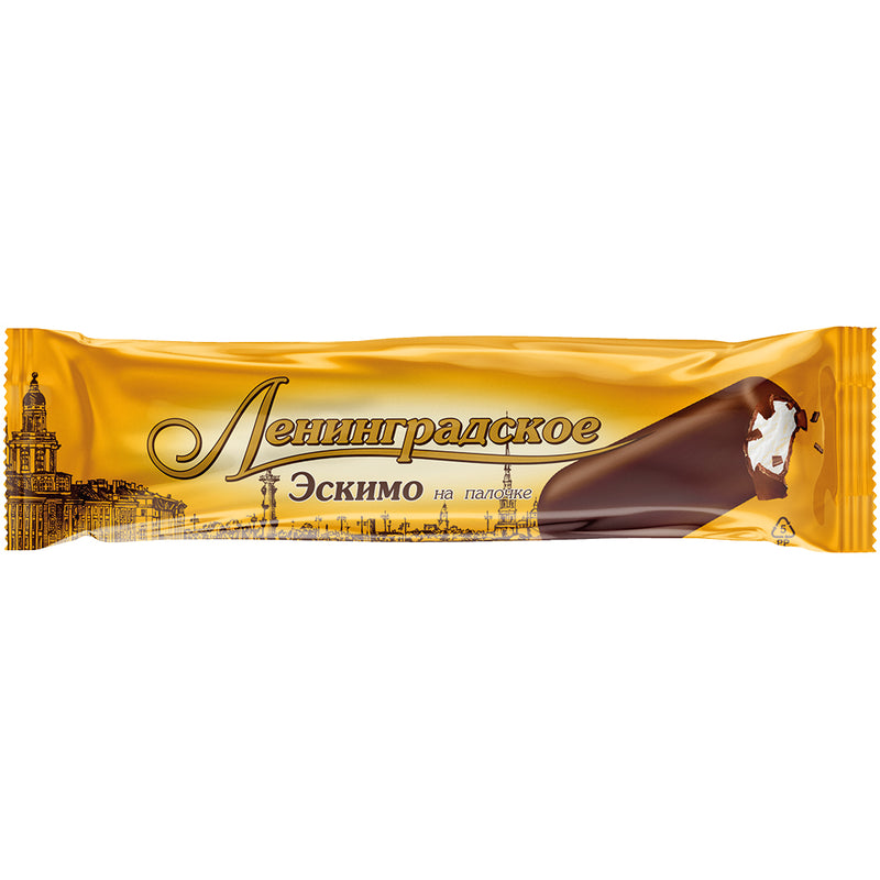 Vanilla ice cream with cacao coating, on a stick "Leningradskoe", classic 80ml