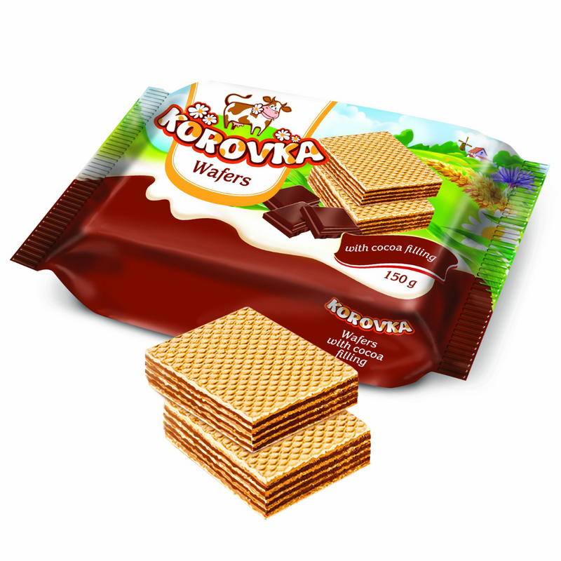 Waffles KOROVKA with cocoa filling, 150g