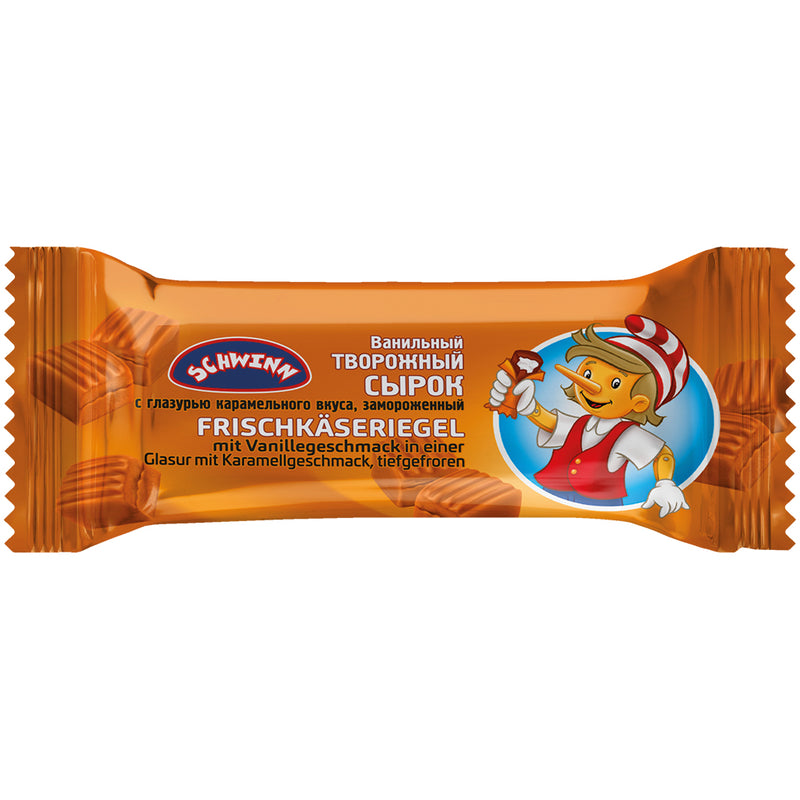 Glazed curd cheese bar in caramel, Schwinn, 45g