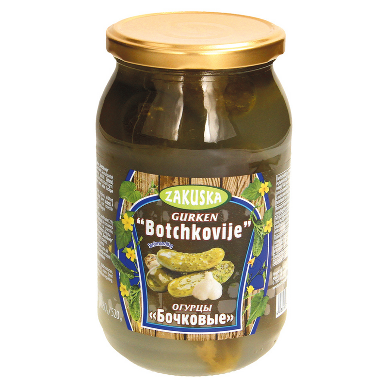 Cucumbers fermented in barrels "Bochkoviye", 830g