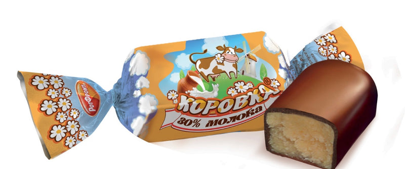 Chocolate candies ‘Korovka’ with 30% milk, 250g